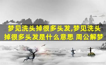 梦见洗头掉很多头发,梦见洗头掉很多头发是什么意思 周公解梦